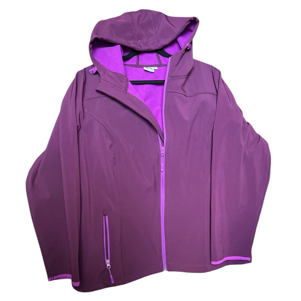 Athletic Works Purple Ski Jacket Hooded Performance